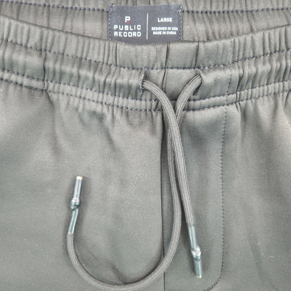 Public Record Mens Joggers Large Gray Tapered Athletic Sweatpants Zipper Pockets